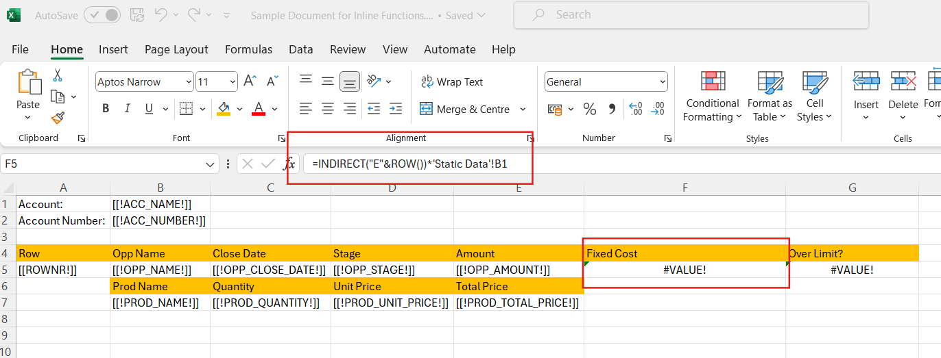 Excel Generator Inline Functions Example 1 pic1
