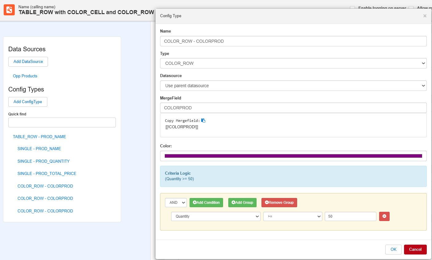 Color row configtype screenhot3